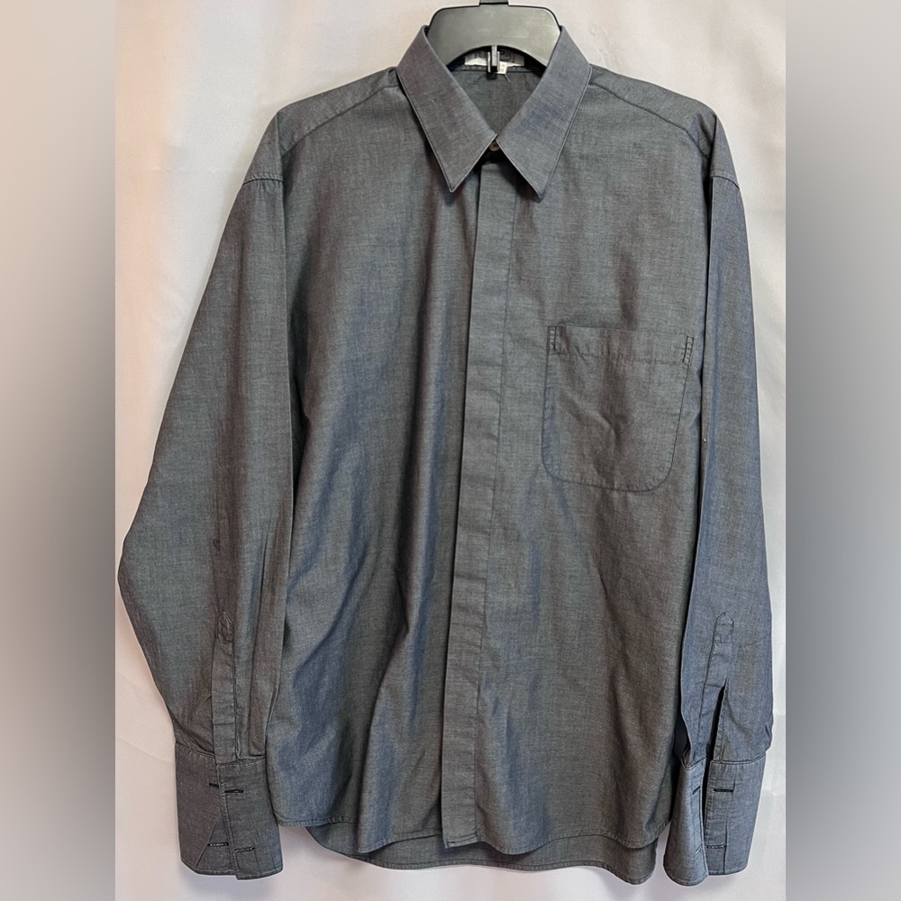 Italy MONDO DI MARCO Mens 16 34/35 GRAY   Designer‎ Dress Shirt